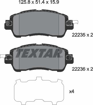 Textar 2223501 - Komplet Pločica, disk-kočnica www.molydon.hr