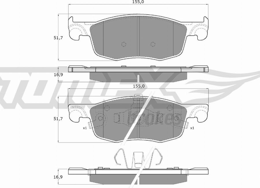 TOMEX brakes TX 60-50 - Komplet Pločica, disk-kočnica www.molydon.hr