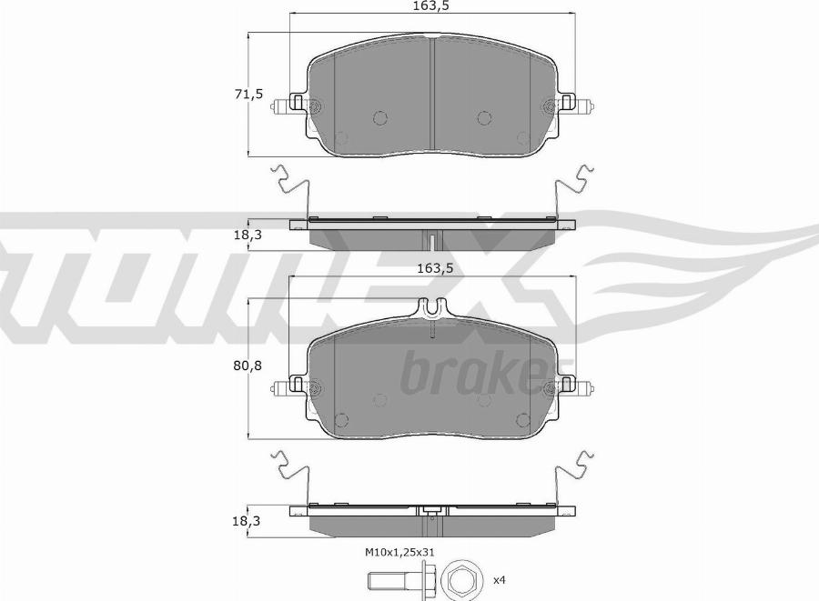 TOMEX brakes TX 60-30 - Komplet Pločica, disk-kočnica www.molydon.hr