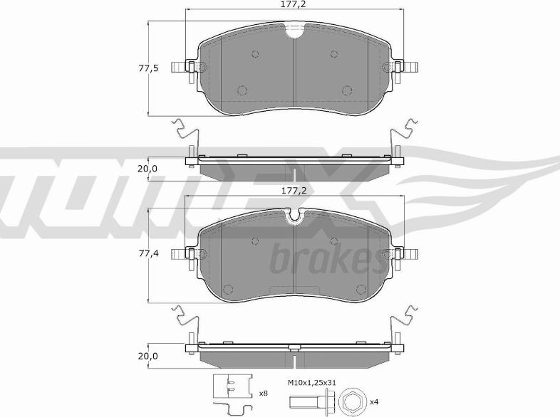 TOMEX brakes TX 60-29 - Komplet Pločica, disk-kočnica www.molydon.hr