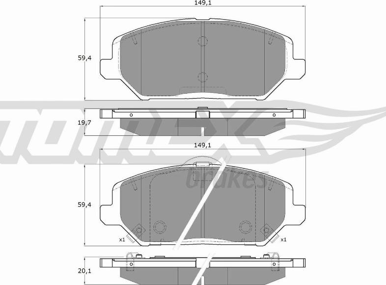 TOMEX brakes TX 19-59 - Komplet Pločica, disk-kočnica www.molydon.hr