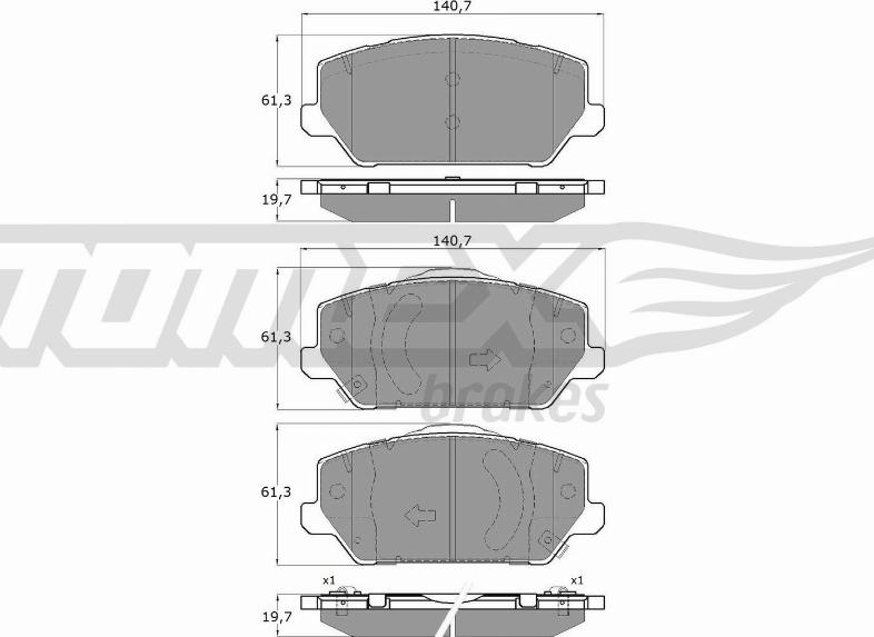 TOMEX brakes TX 19-60 - Komplet Pločica, disk-kočnica www.molydon.hr