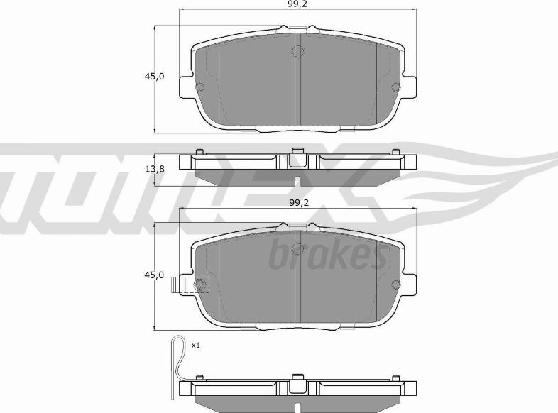 TOMEX brakes TX 19-03 - Komplet Pločica, disk-kočnica www.molydon.hr