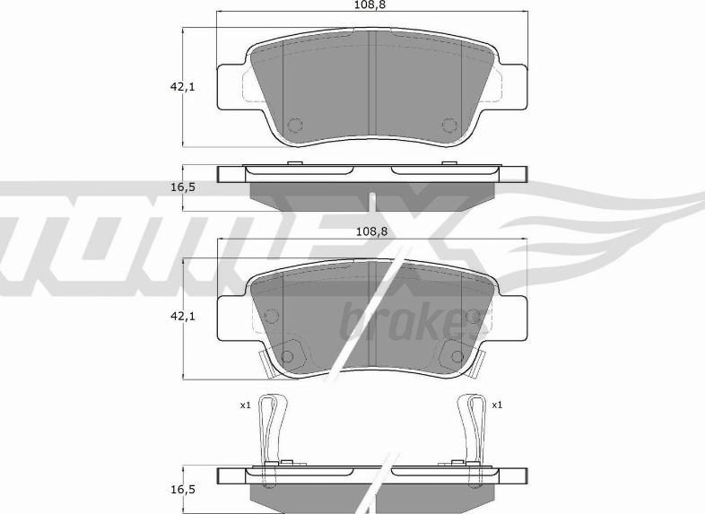 TOMEX brakes TX 19-07 - Komplet Pločica, disk-kočnica www.molydon.hr