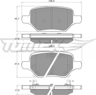 TOMEX brakes TX 19-80 - Komplet Pločica, disk-kočnica www.molydon.hr