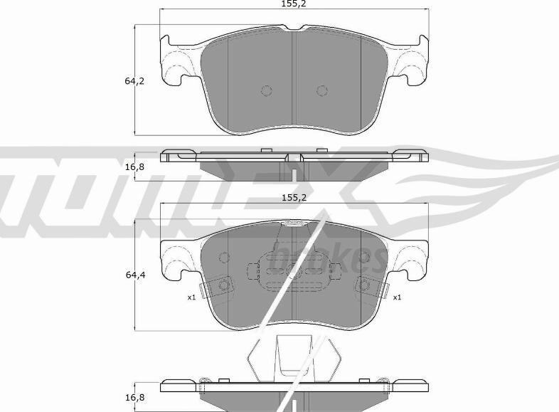 TOMEX brakes TX 19-70 - Komplet Pločica, disk-kočnica www.molydon.hr