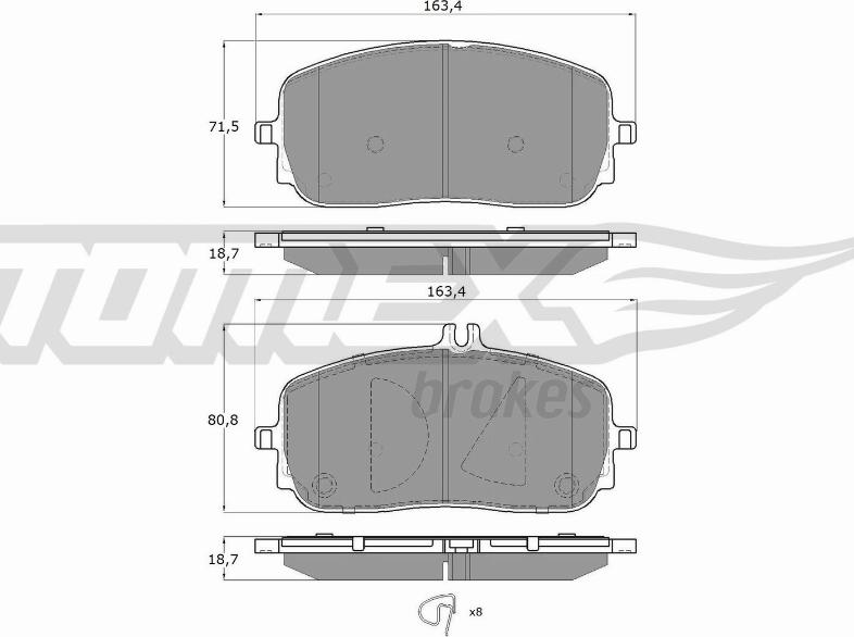 TOMEX brakes TX 19-71 - Komplet Pločica, disk-kočnica www.molydon.hr