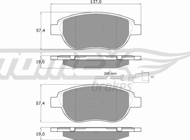 TOMEX brakes TX 14-45 - Komplet Pločica, disk-kočnica www.molydon.hr