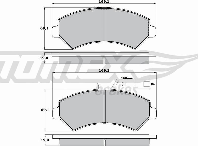 TOMEX brakes TX 14-40 - Komplet Pločica, disk-kočnica www.molydon.hr