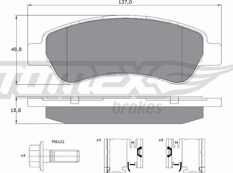 TOMEX brakes TX 14-41 - Komplet Pločica, disk-kočnica www.molydon.hr