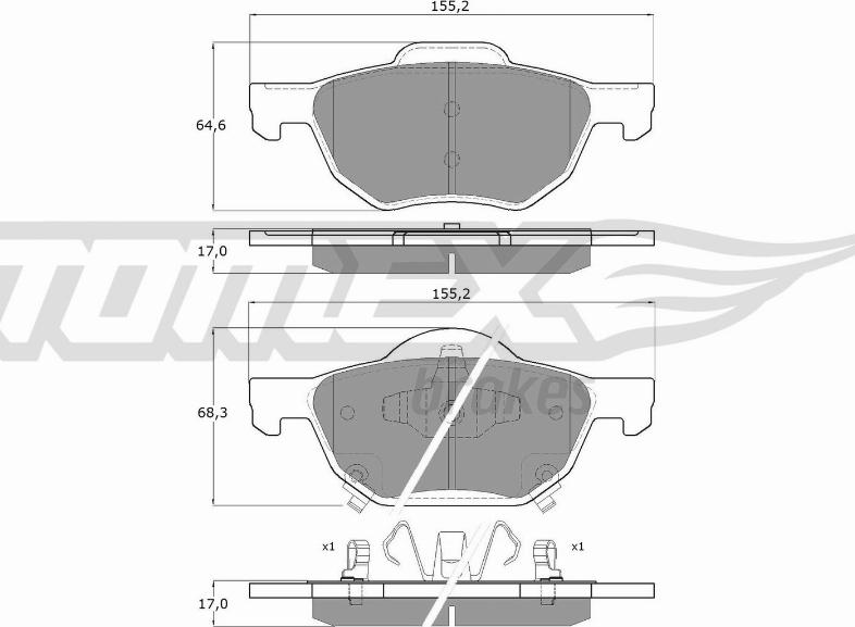 TOMEX brakes TX 14-50 - Komplet Pločica, disk-kočnica www.molydon.hr