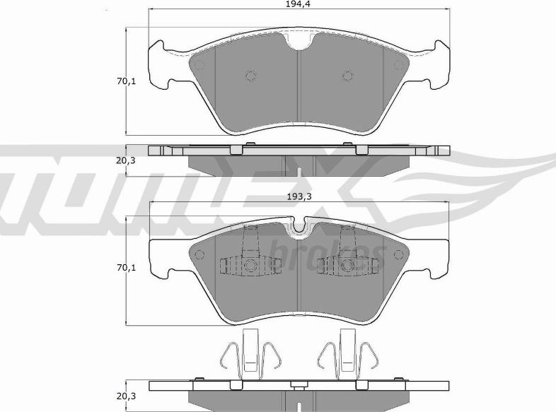 TOMEX brakes TX 14-57 - Komplet Pločica, disk-kočnica www.molydon.hr