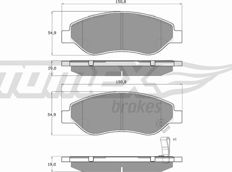 TOMEX brakes TX 14-61 - Komplet Pločica, disk-kočnica www.molydon.hr