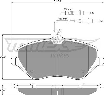 TOMEX brakes TX 14-68 - Komplet Pločica, disk-kočnica www.molydon.hr