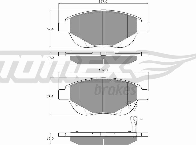 TOMEX brakes TX 14-86 - Komplet Pločica, disk-kočnica www.molydon.hr