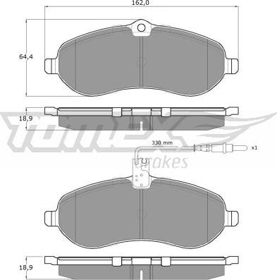 TOMEX brakes TX 14-83 - Komplet Pločica, disk-kočnica www.molydon.hr