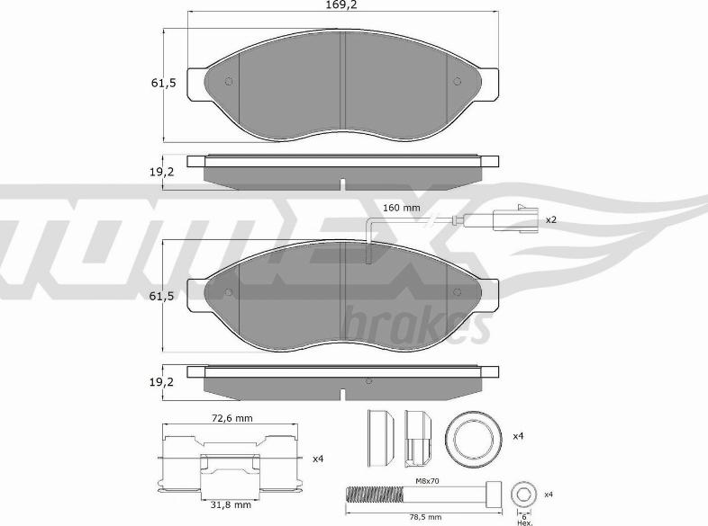 TOMEX brakes TX 14-391 - Komplet Pločica, disk-kočnica www.molydon.hr