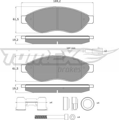 TOMEX brakes TX 14-39 - Komplet Pločica, disk-kočnica www.molydon.hr