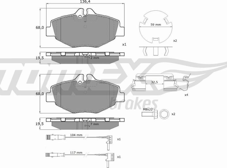 TOMEX brakes TX 14-29 - Komplet Pločica, disk-kočnica www.molydon.hr