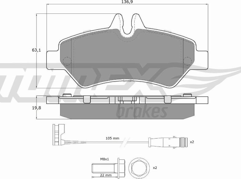 TOMEX brakes TX 14-27 - Komplet Pločica, disk-kočnica www.molydon.hr