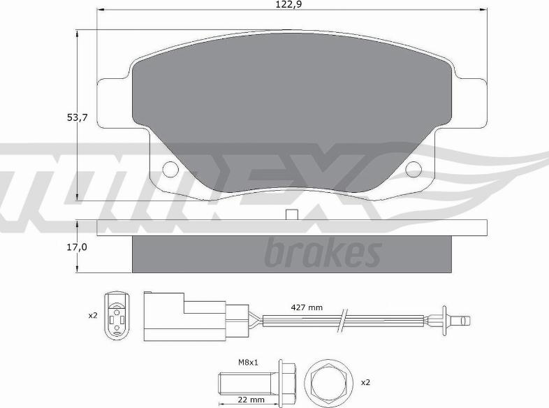 TOMEX brakes TX 14-75 - Komplet Pločica, disk-kočnica www.molydon.hr