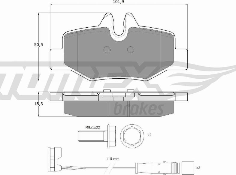 TOMEX brakes TX 15-13 - Komplet Pločica, disk-kočnica www.molydon.hr