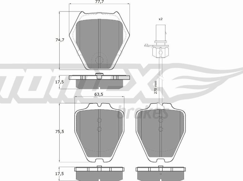 TOMEX brakes TX 15-12 - Komplet Pločica, disk-kočnica www.molydon.hr