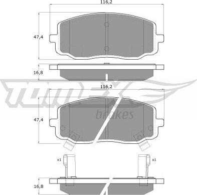 TOMEX brakes TX 15-74 - Komplet Pločica, disk-kočnica www.molydon.hr