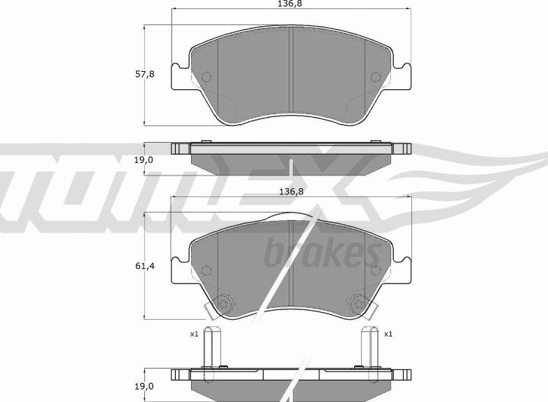 TOMEX brakes TX 16-45 - Komplet Pločica, disk-kočnica www.molydon.hr