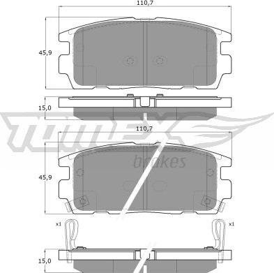 TOMEX brakes TX 16-43 - Komplet Pločica, disk-kočnica www.molydon.hr