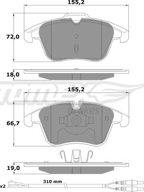 TOMEX brakes TX 16-55 - Komplet Pločica, disk-kočnica www.molydon.hr