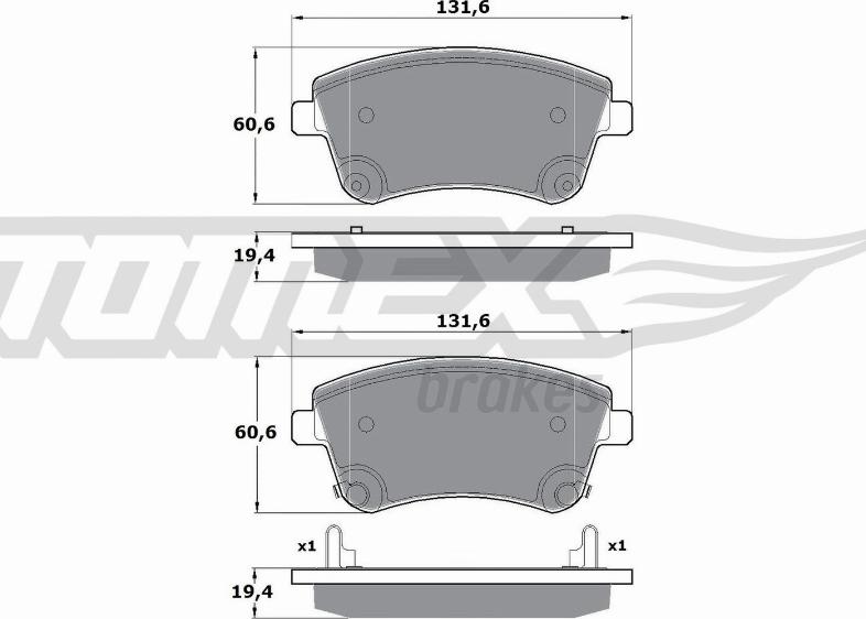 TOMEX brakes TX 16-53 - Komplet Pločica, disk-kočnica www.molydon.hr