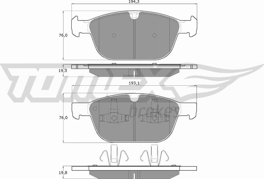 TOMEX brakes TX 16-57 - Komplet Pločica, disk-kočnica www.molydon.hr