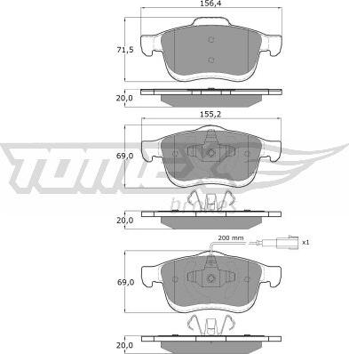 TOMEX brakes TX 16-63 - Komplet Pločica, disk-kočnica www.molydon.hr