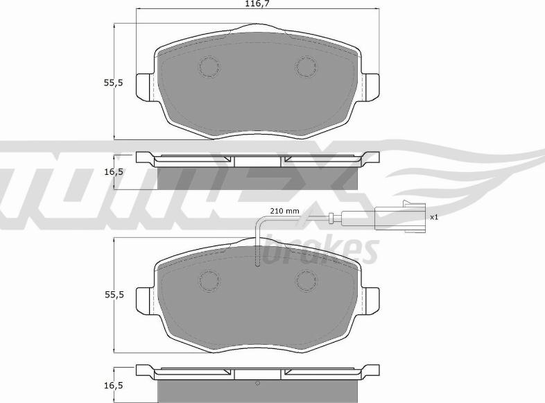 TOMEX brakes TX 16-89 - Komplet Pločica, disk-kočnica www.molydon.hr