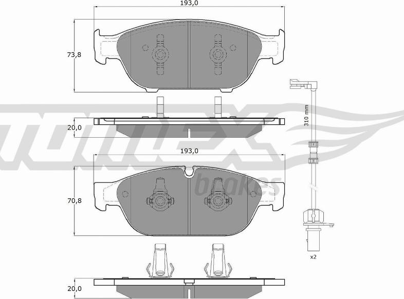 TOMEX brakes TX 16-83 - Komplet Pločica, disk-kočnica www.molydon.hr