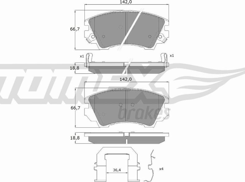 TOMEX brakes TX 16-34 - Komplet Pločica, disk-kočnica www.molydon.hr