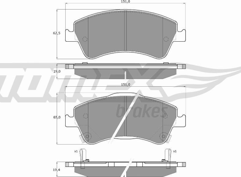 TOMEX brakes TX 16-30 - Komplet Pločica, disk-kočnica www.molydon.hr