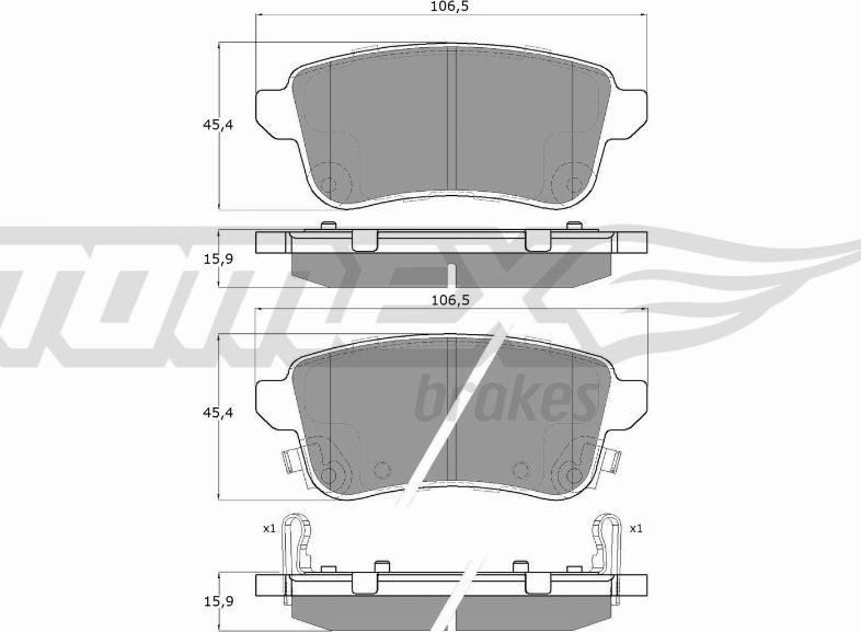 TOMEX brakes TX 16-381 - Komplet Pločica, disk-kočnica www.molydon.hr