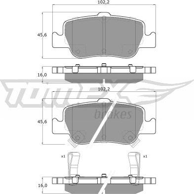 TOMEX brakes TX 16-29 - Komplet Pločica, disk-kočnica www.molydon.hr