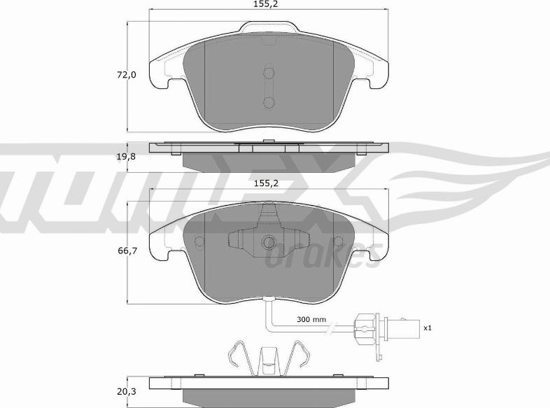 TOMEX brakes TX 16-75 - Komplet Pločica, disk-kočnica www.molydon.hr