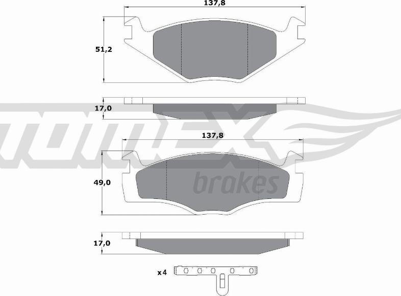 TOMEX brakes TX 10-141 - Komplet Pločica, disk-kočnica www.molydon.hr