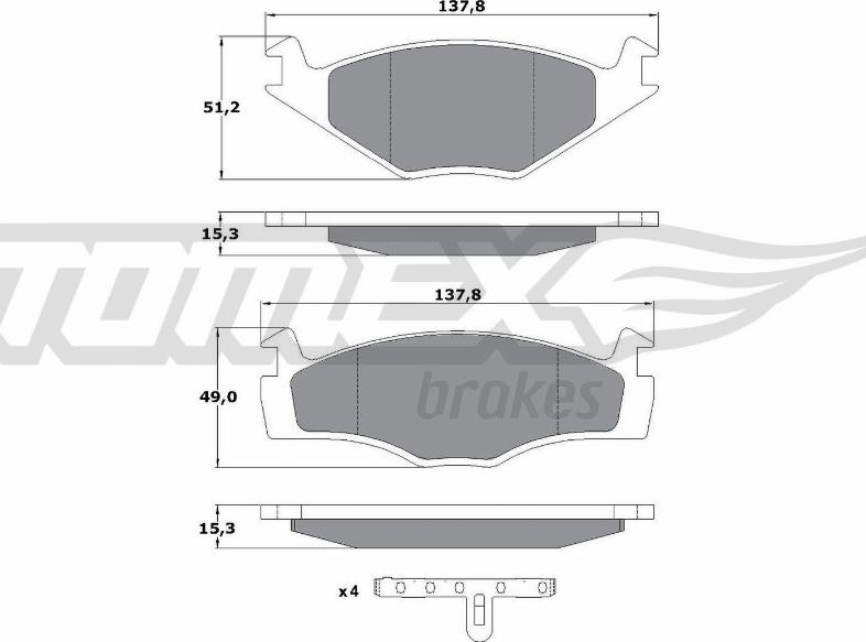 TOMEX brakes TX 10-14 - Komplet Pločica, disk-kočnica www.molydon.hr