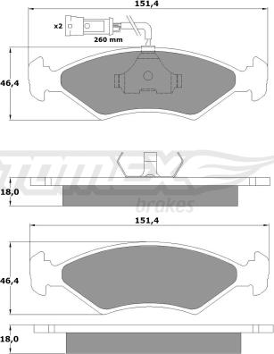 TOMEX brakes TX 10-281 - Komplet Pločica, disk-kočnica www.molydon.hr