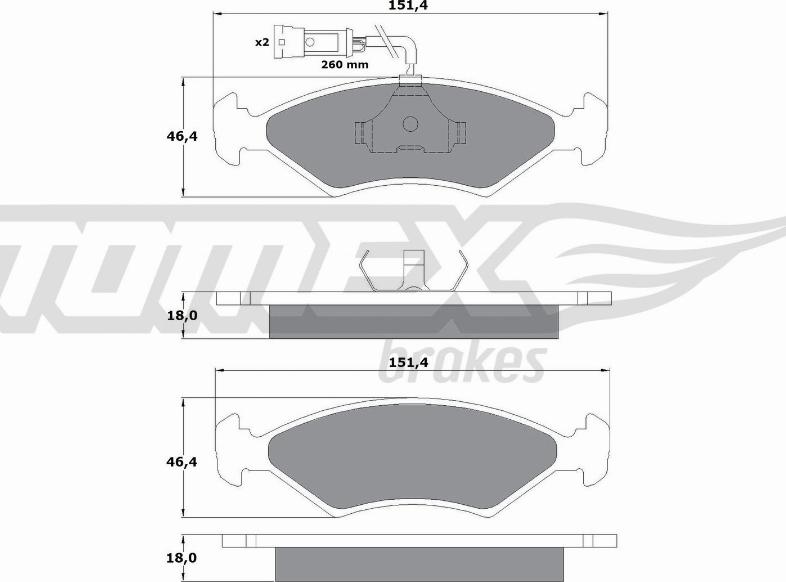 TOMEX brakes TX 10-281 - Komplet Pločica, disk-kočnica www.molydon.hr