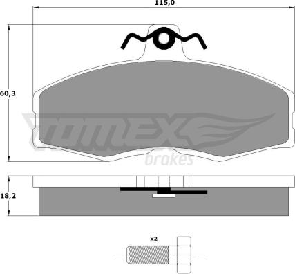 TOMEX brakes TX 10-27 - Komplet Pločica, disk-kočnica www.molydon.hr