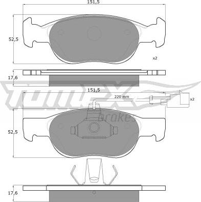 TOMEX brakes TX 10-711 - Komplet Pločica, disk-kočnica www.molydon.hr