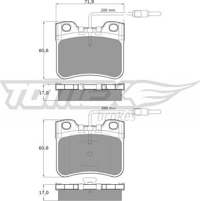 TOMEX brakes TX 11-98 - Komplet Pločica, disk-kočnica www.molydon.hr