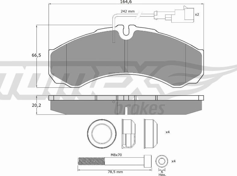 TOMEX brakes TX 11-112 - Komplet Pločica, disk-kočnica www.molydon.hr