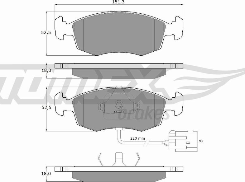 TOMEX brakes TX 11-34 - Komplet Pločica, disk-kočnica www.molydon.hr